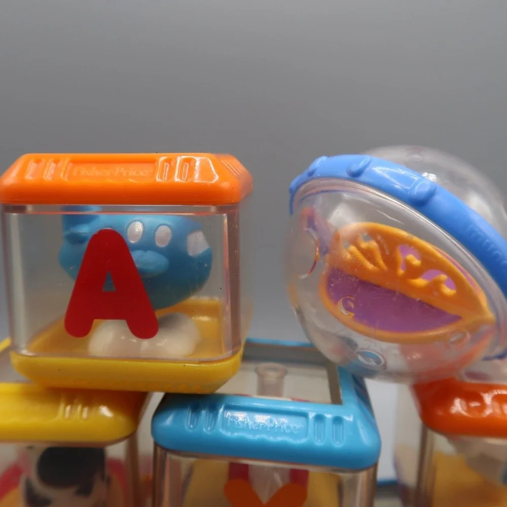 9 Fisher Price Peek A Boo Blocks Stacking Sensory Animals Letters Lot